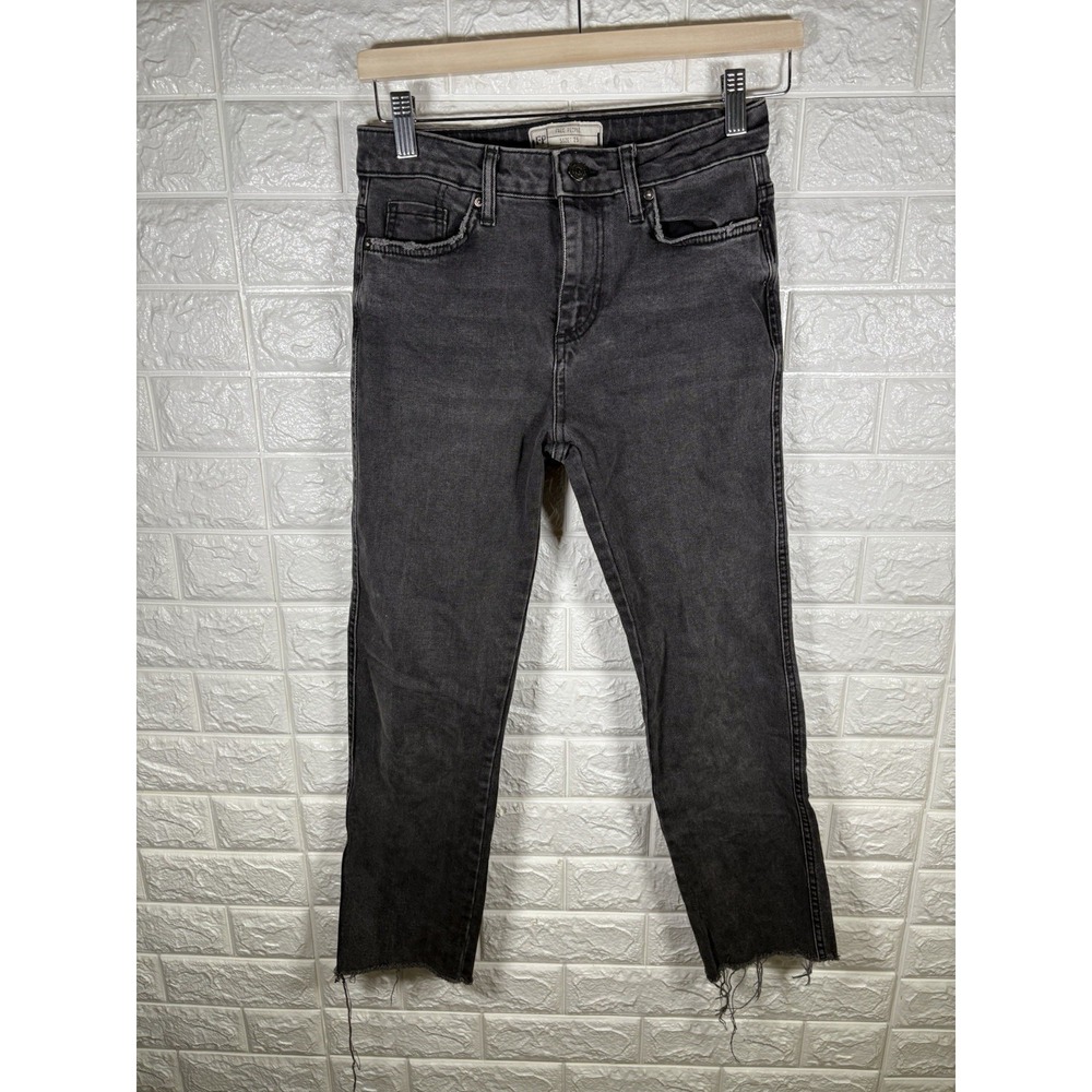 Free People Womens Jeans‎ Size 25 Raw Hem Gray Wash Cropped Denim